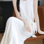 Women's round neck side tie dress