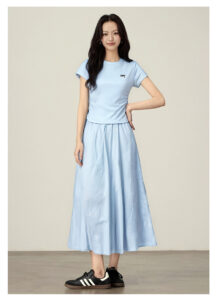 Bow Embroidered T-shirt+Skirt Set