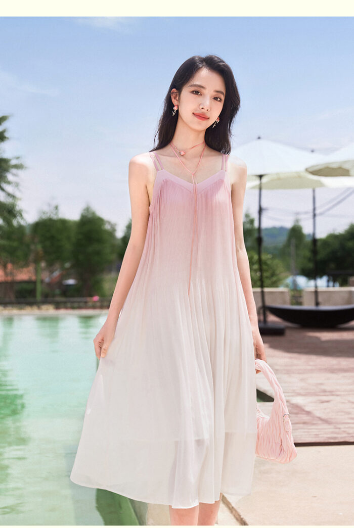 X. YING Gradient Blended Strap Dress
