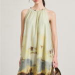 2025 Summer New Chinese style Blended Strap Skirt with Artistic Vacation Style, Medium length Skirt