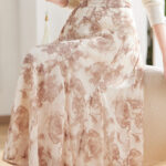 SISUOON Chinese style high waisted A-line skirt