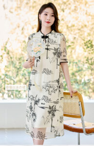 New light luxury satin patchwork lace up slimming dress