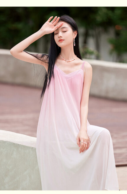X. YING Gradient Blended Strap Dress