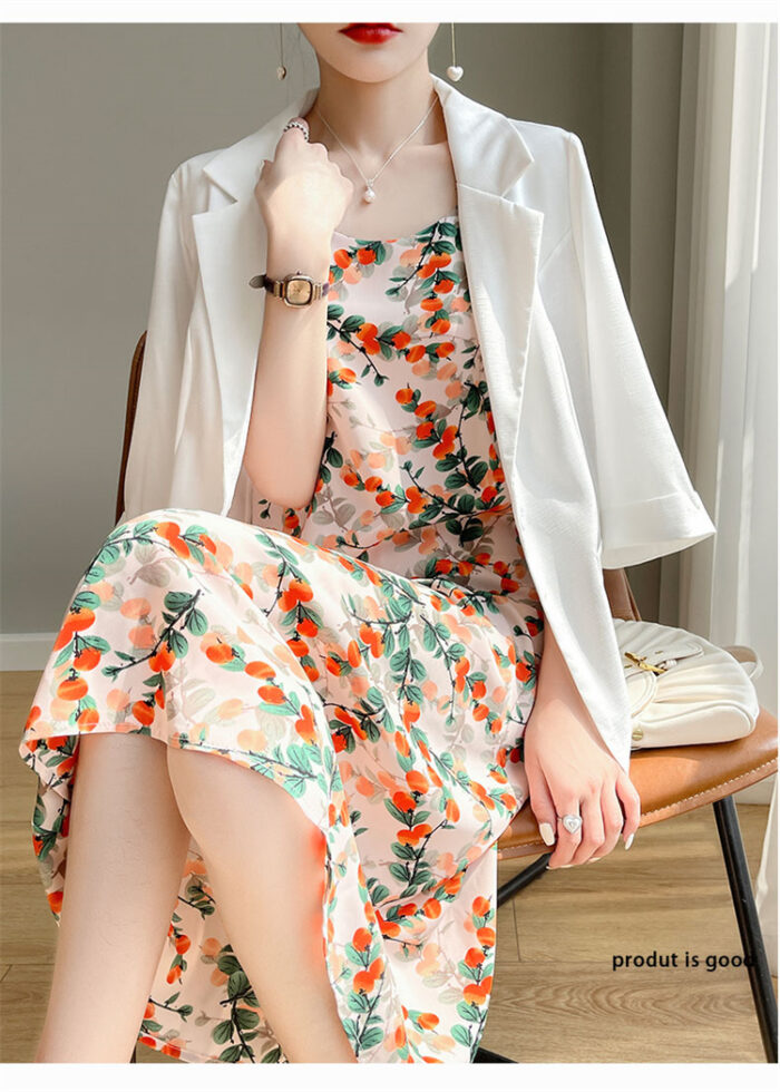 Women's U-neck satin camisole dress