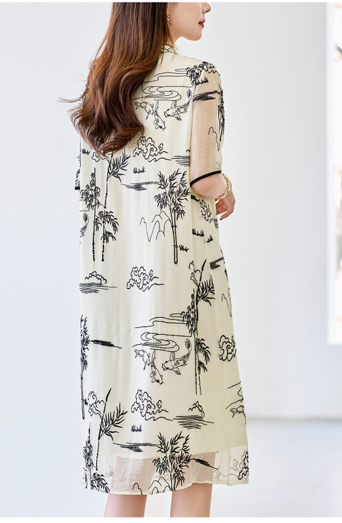 New light luxury satin patchwork lace up slimming dress