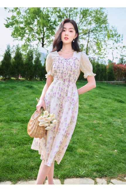 X. YING Printed Chiffon Dress