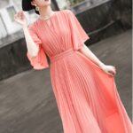 2025 Summer Elegant Romantic Long Dress with Lotus Leaf Sleeves