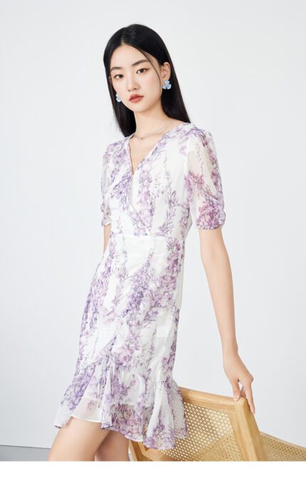 CHIU · SHUI Elegant Bubble Sleeve Dress