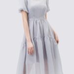 MeetMetro mid length square neck dress
