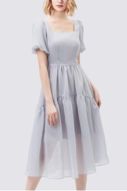 MeetMetro mid length square neck dress