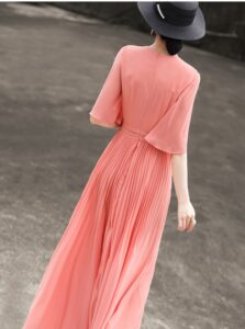 2025 Summer Elegant Romantic Long Dress with Lotus Leaf Sleeves