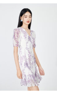 CHIU · SHUI Elegant Bubble Sleeve Dress