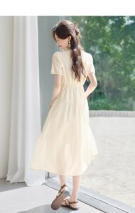 Tassel V-neck temperament short sleeved dress