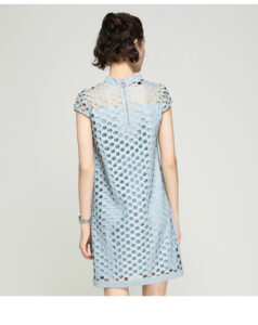 Bailuyu Style Fashionable Hollow Grid A-line Dress