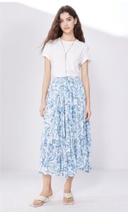 Basic House slimming A-line printed skirt