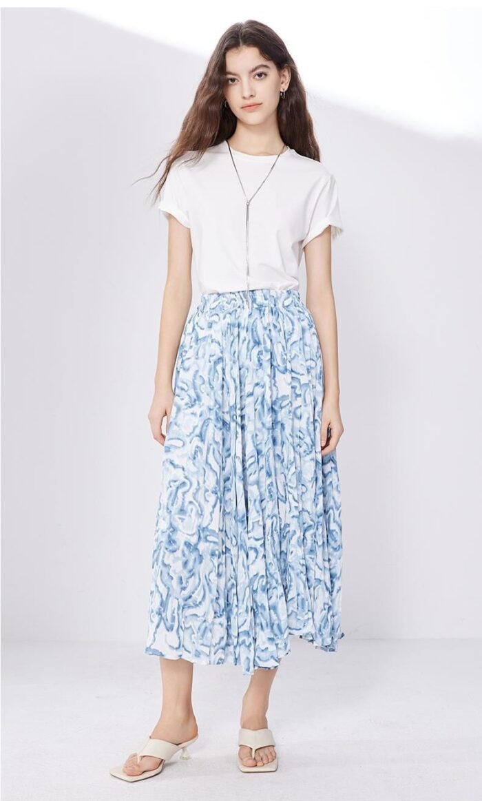 Basic House slimming A-line printed skirt