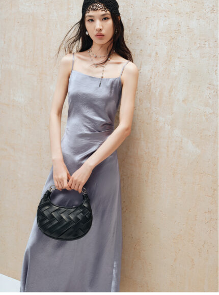 Romantic French acetate camisole fishtail dress