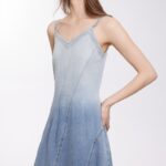 ELLE retro style denim skirt for women in summer