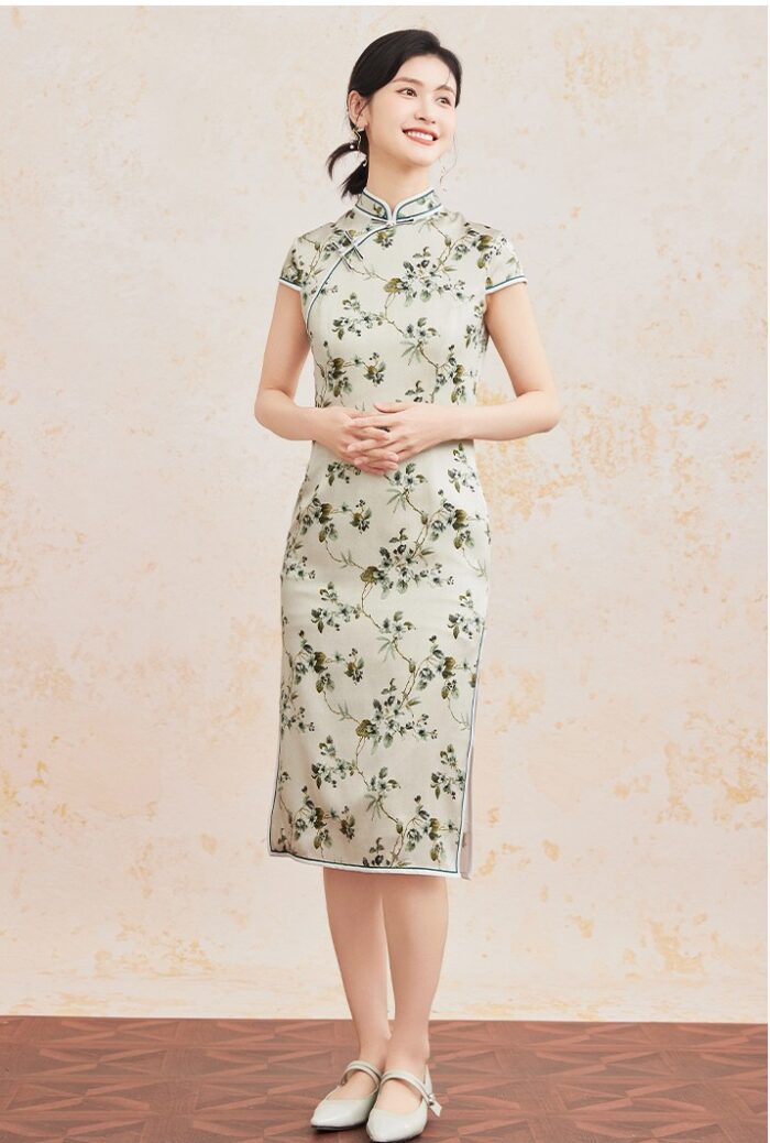 JINJU Silk National Style Cheongsam Dress