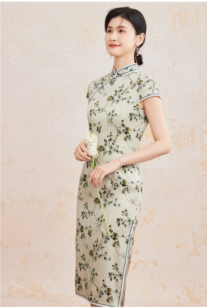 JINJU Silk National Style Cheongsam Dress
