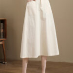 Elastic waist A-line skirt