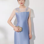 BBLLUUEE Oriental Embroidered Splicing Dress