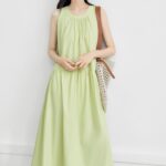 Duibai beach vacation blue sleeveless dress A-line skirt