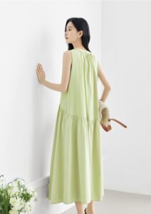 Duibai beach vacation blue sleeveless dress A-line skirt