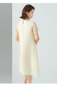 JINJU silk organza improved cheongsam dress