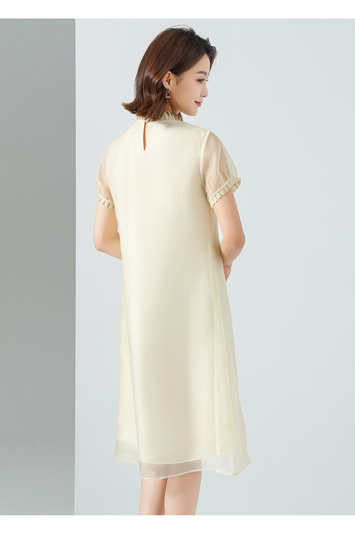 JINJU silk organza improved cheongsam dress