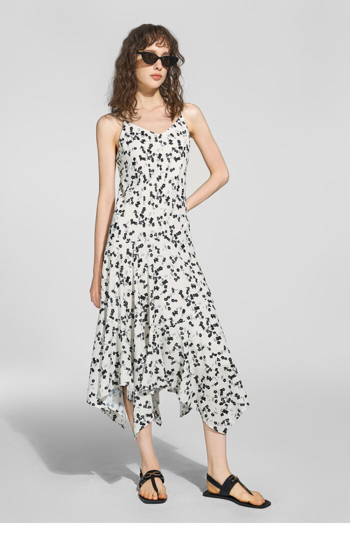Biselena French floral suspender dress