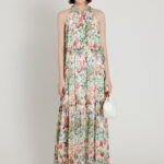 Printed neck hanging dress