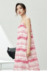 SENTUBILA one-piece collar water ripple gradient pleated camisole dress