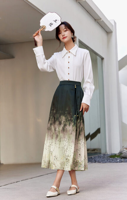 OUNIXUE printed horse face skirt half skirt