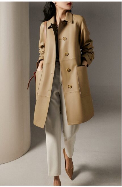 KELE COCO sheepskin genuine leather windbreaker jacket