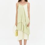 Self Who Color blocked Anti wrinkle Strap Dress for Women