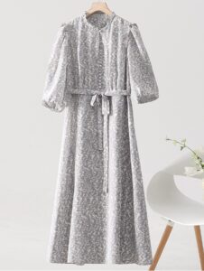 100% mulberry silk elegant high-end silk dress
