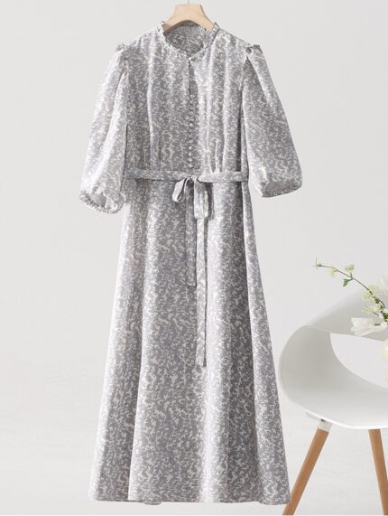 100% mulberry silk elegant high-end silk dress