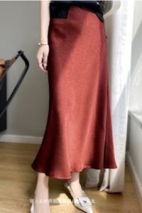 Satin floral fish tail skirt