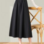 Lazy and relaxed feeling, slimming and versatile A-line suit long skirt