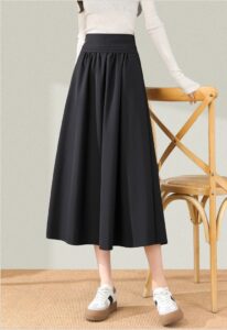 Lazy and relaxed feeling, slimming and versatile A-line suit long skirt