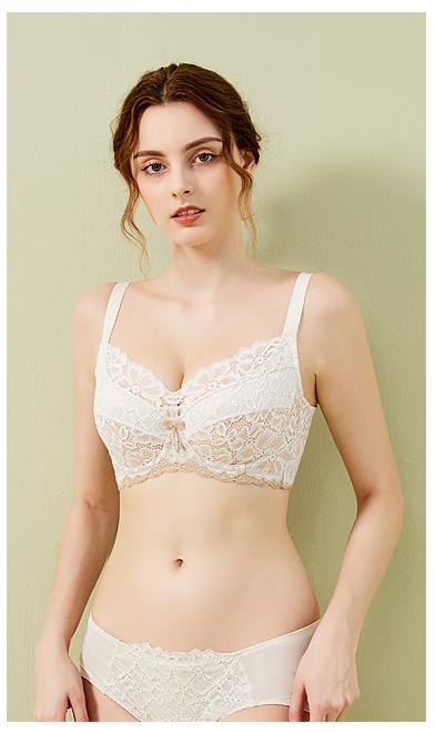 Full cup three row four button soft steel ring bra