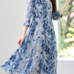 New mulberry silk ink dress for women's intellectual silk dress