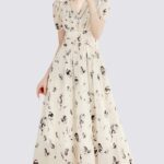 MeetMetro mid length waist cinched floral dress