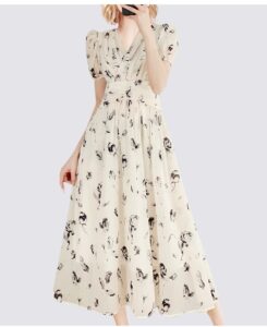 MeetMetro mid length waist cinched floral dress