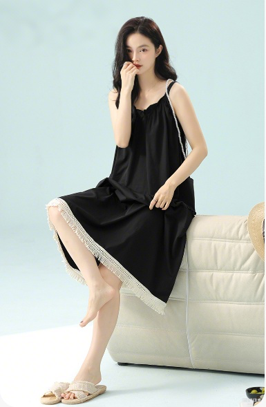 FENTENG Summer Pure Cotton Women's Strap Sleeping Skirt