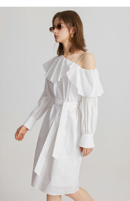 ELLE women's ruffle collar dress