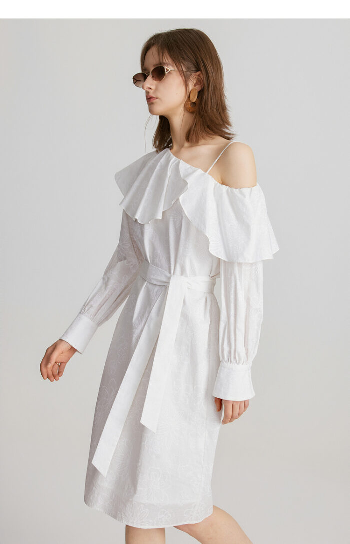 ELLE women's ruffle collar dress