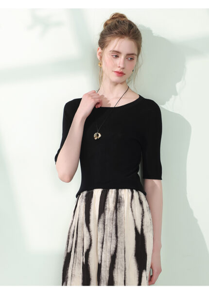 Lyocell Tencel blend classic minimalist T-shirt