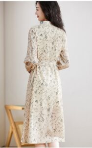 SISUOON simple pen print elegant shirt skirt